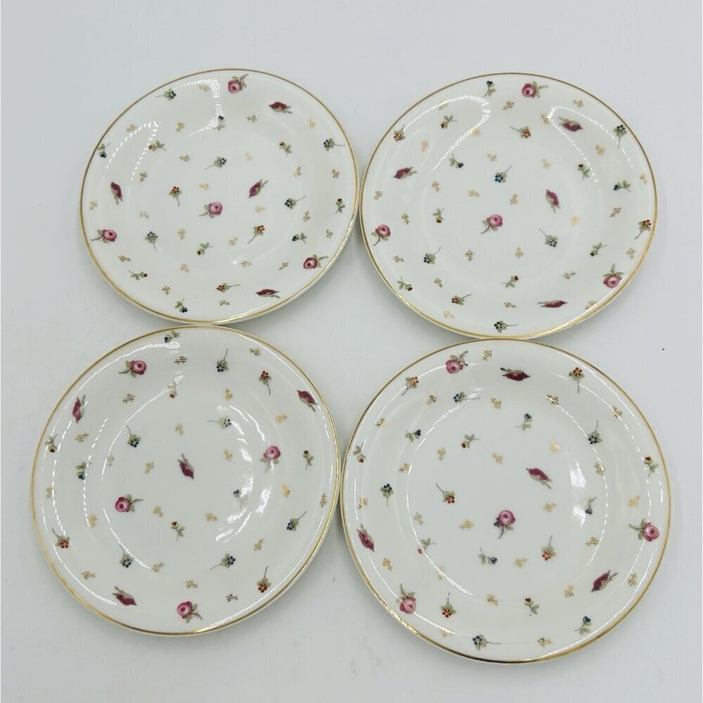 Georges Boyer Limoges 6.25โ Appetizer Bread Plates Floral Gold Trim Set of 4